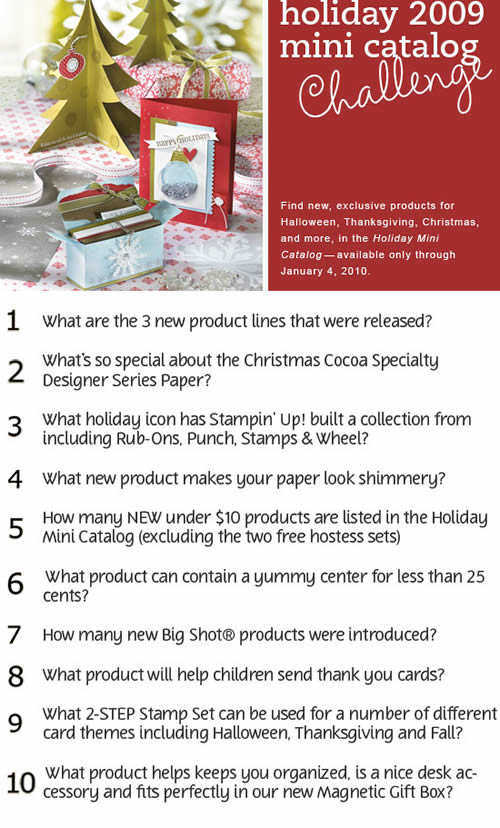 Stampin' Up Holiday Mini Catalog Challenge Stampin' Up Holiday Mini Catalog Challenge