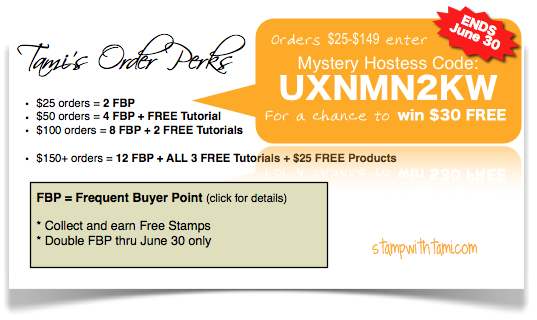 stampin up ordering perks - sale