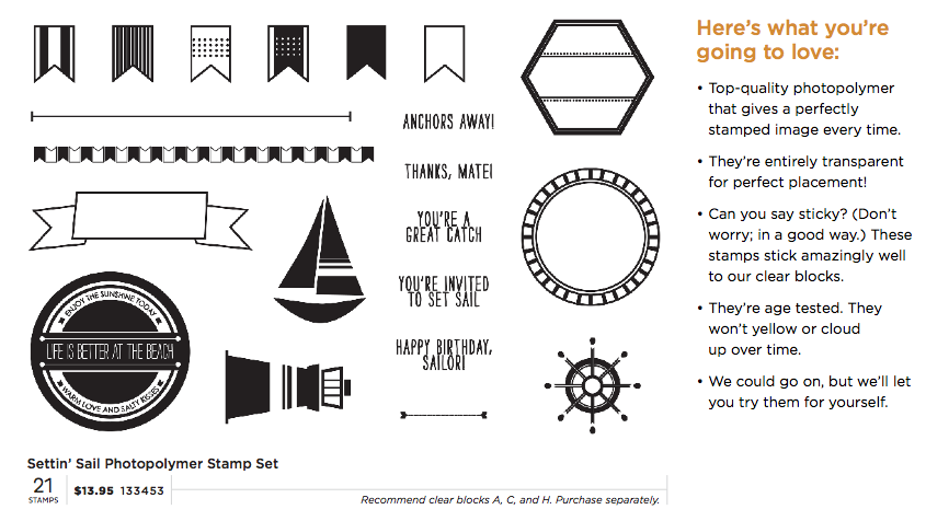 stampin up photopolymer settin sail stamp set