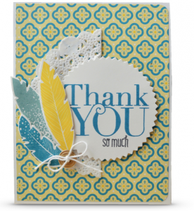 four feathers thank you stampin up card making