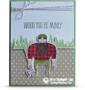stampin up lumberjack wood you be mine valentine