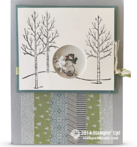 stampin up white christmas shaker snowman card