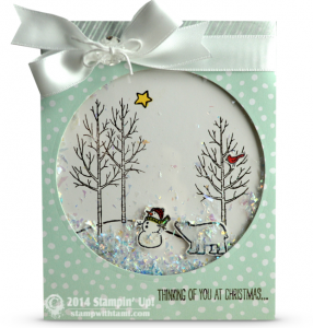 white christmas stampin up shaker card