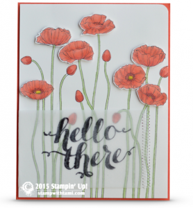 stampin up pleasant poppies card