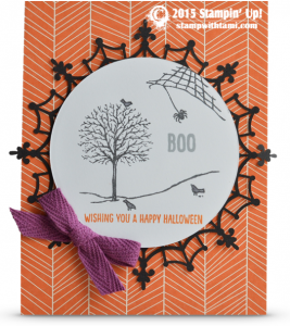 Stampin Up Happy scenes Hauntings stamp set Holiday catalog card idea for Halloween