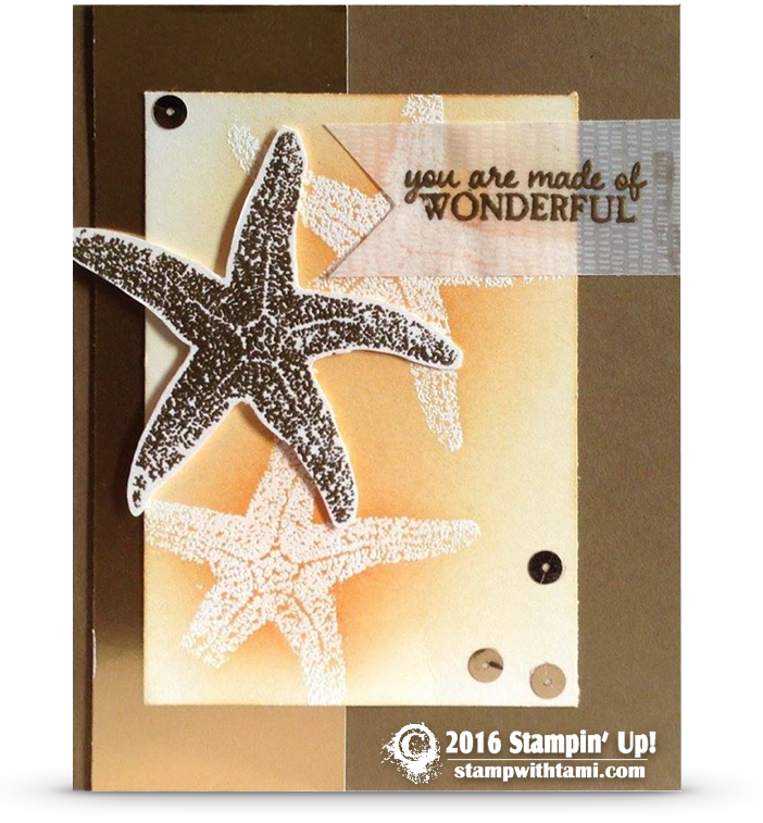 stampin up picture perfect starfish card