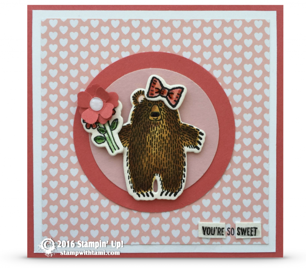 stampin up square bear hugs card