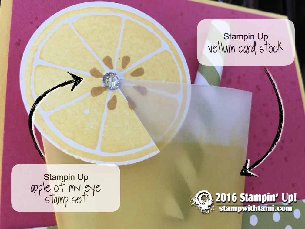 stampin up lemonade vellum card 1
