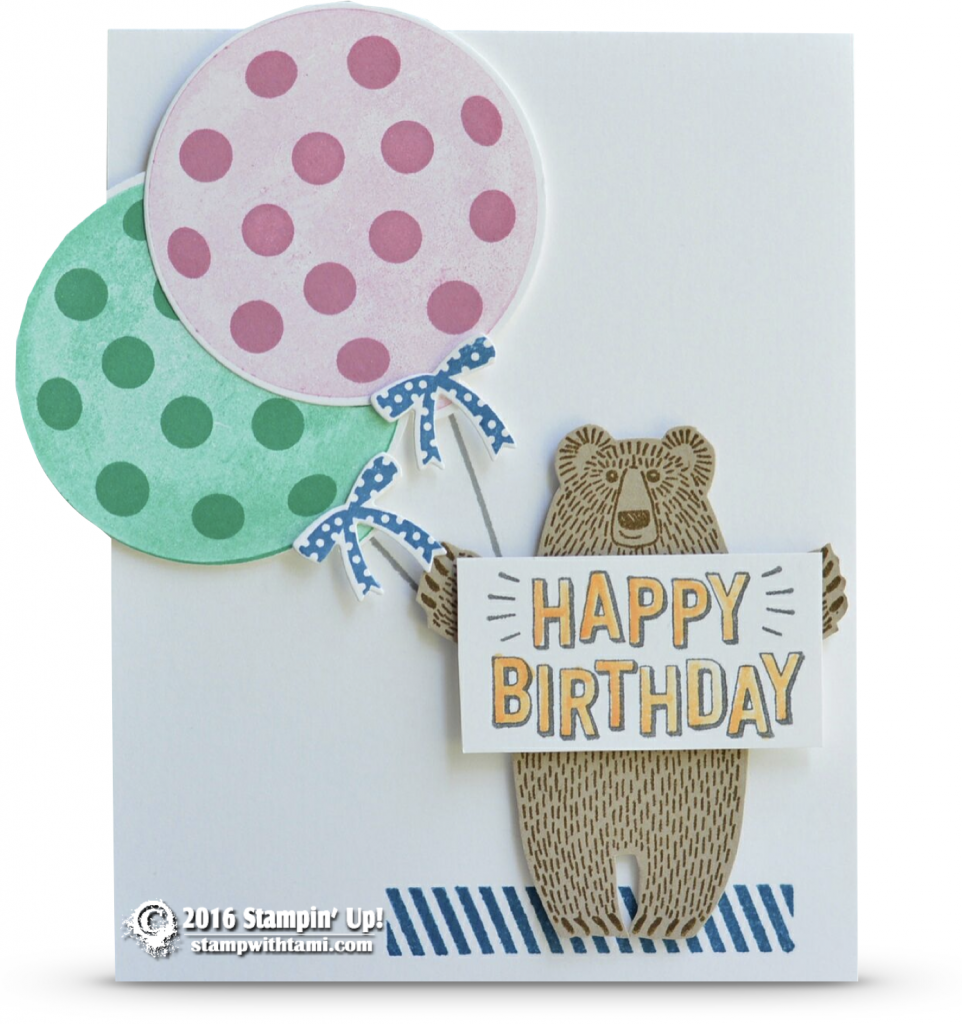 stampin up bear hugs balloon card
