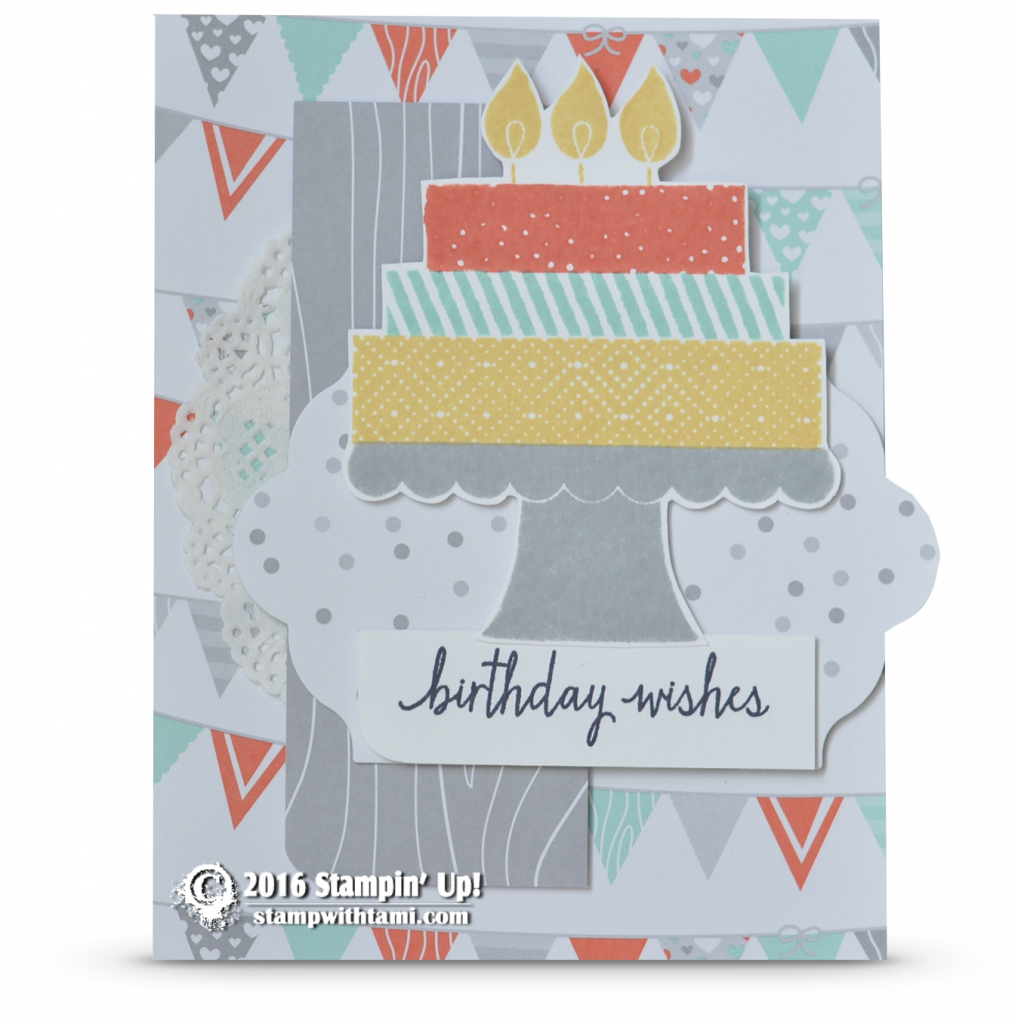 stampin up build a birthday cake card