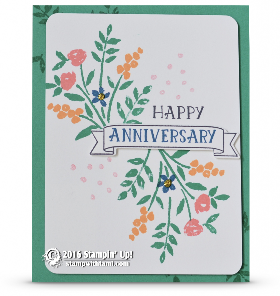 stampin up happy anniversary number of years card