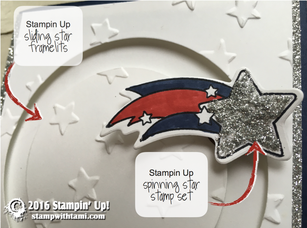 stampin up patriotic shooting start card
