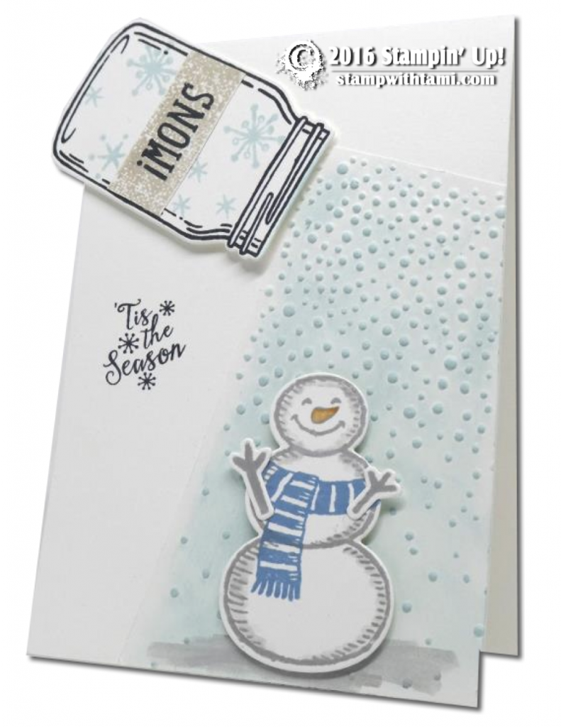 stampin up snow friends snowman in july card
