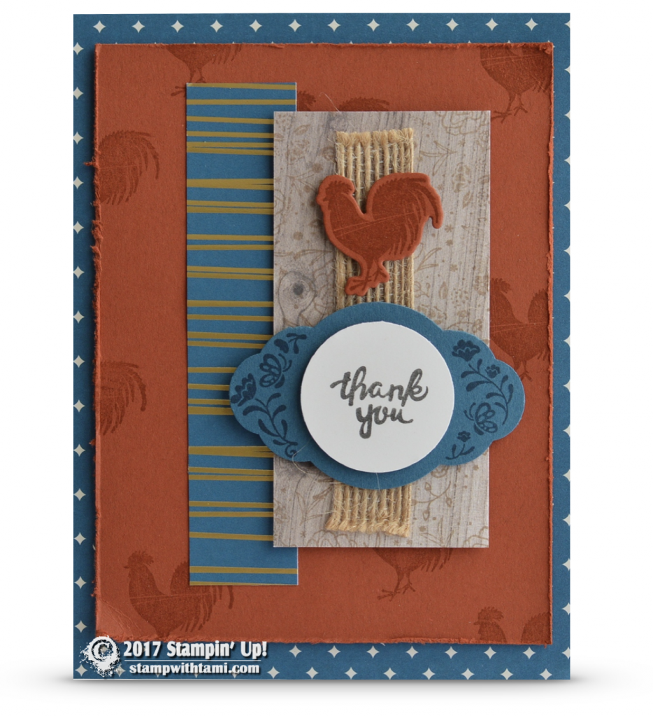 Stampin Up Wood Words rooster