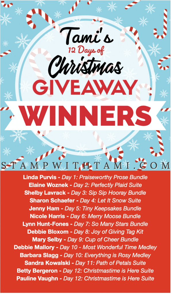 Winners of the 12 Days of Christmas Giveaways Revealed Here Stampin