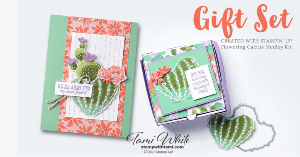 Flowering Cactus Card & Gift Box Set Tutorial - Stampin' Up