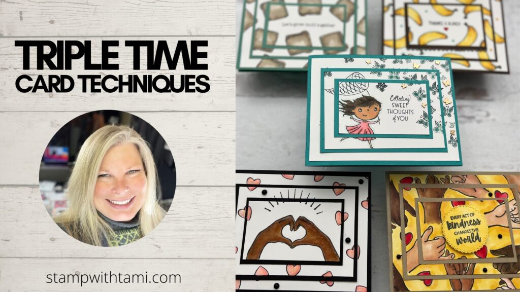 In this video, I'll be sharing Triple Time card making techniques with the Stampin Blends markers.  And now, the latest addition to our ever-growing family of Stampin' Blends Markers. Introducing: Natural Tones! These new tone options are perfect for skin tones, hair and so much more. The natural tones come in: Light, Medium Light, Medium, Medium Deep and Deep. They are an early release. Learn more here.   I use the Lots of Pun Stamp Set from the December Paper Pumpkin kit for the "Thanks a bunch" and "Lets Grow Mold Together" cards. This was a super fun kit full of puns. Sadly, the refills have all sold out but I am giving 2 of these kits away. See the video for details. Don't miss the January 10 deadline for the next kit (details here or below).