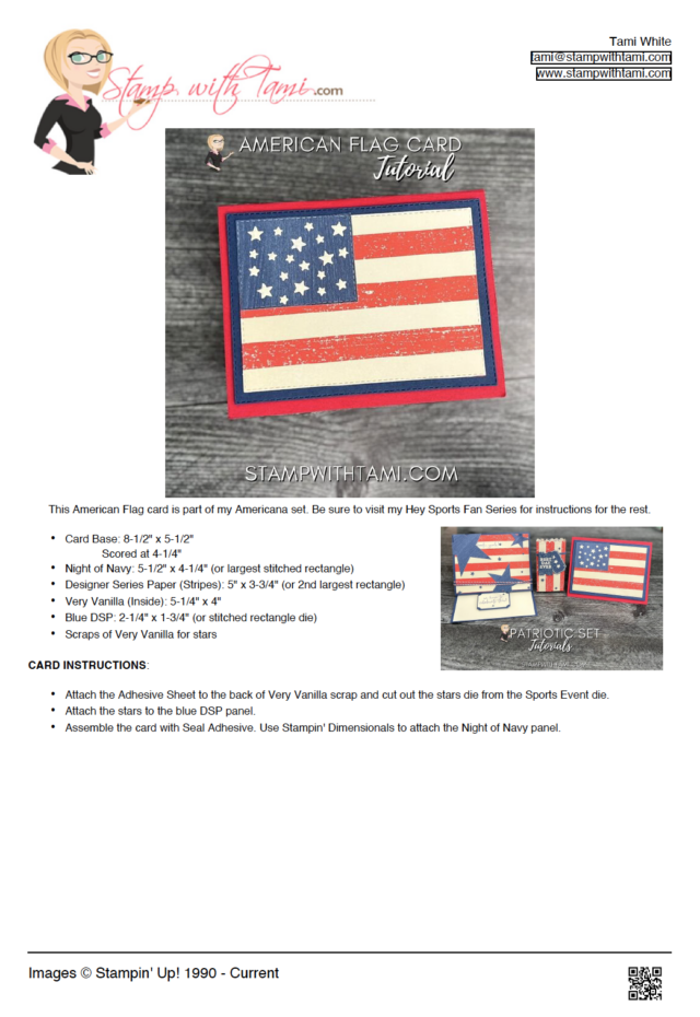 American Flag Patriotic Card pdf