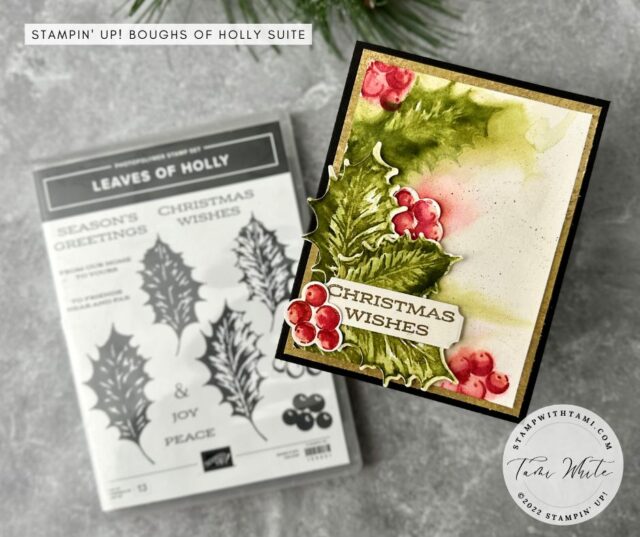 Shimmery Grunge Christmas Card [Boughs of Holly Series] | Stampin Up Fun  Fold Cards