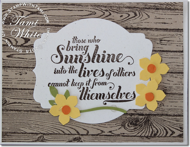 Video Bringing Sunshine Into Your Life Stampin Up Demonstrator Tami White Stamp With Tami