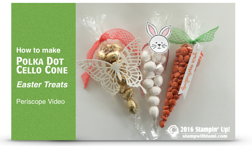 how to make polka dot cello cone easter treats stampin up