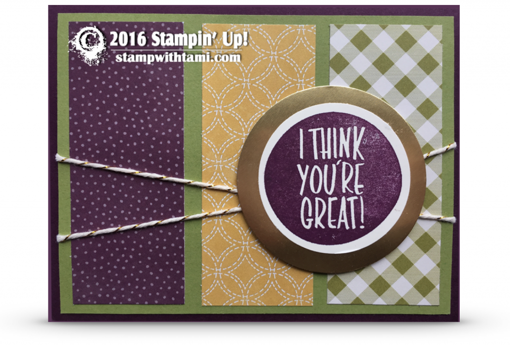 stampin up i think youre great card
