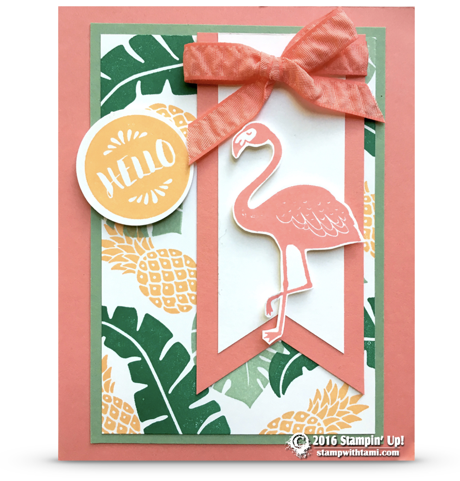 CARD: Flirty Flamingo Pop of Paradise - Stampin' Up! Demonstrator: Tami ...