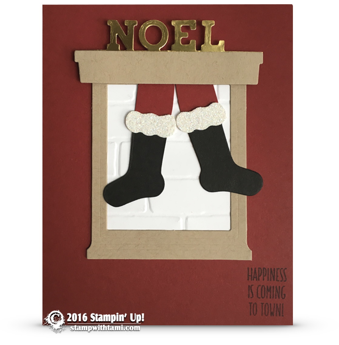 Sluimeren Groen Aanpassing CARD: Santa coming down the chimney from Hang Your Stockings - Stampin' Up!  Demonstrator: Tami White | Stamping, Crafting, & Card-Making