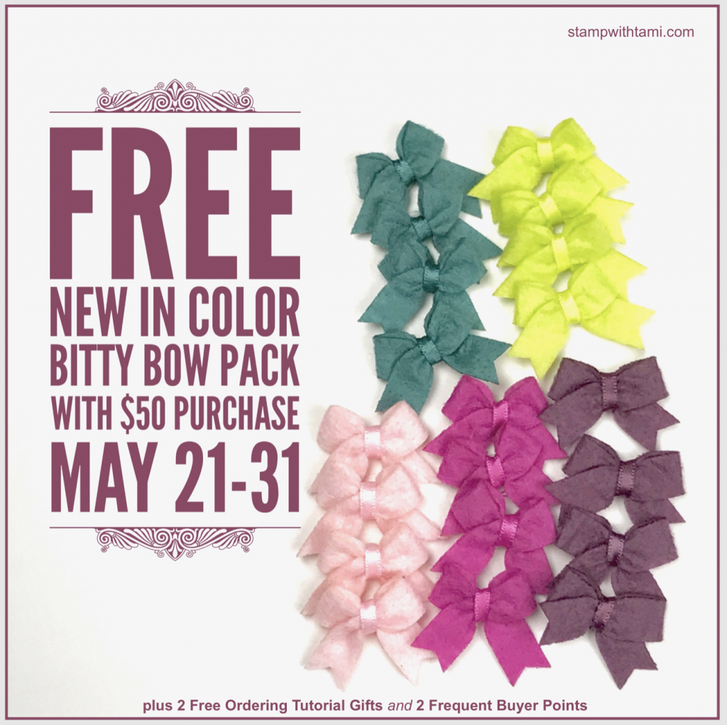 stampin up free bitty bow pack