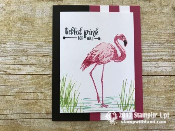 ONLINE CLASS & VIDEO: How to make a Tickled Pink Fabulous Flamingo Card ...