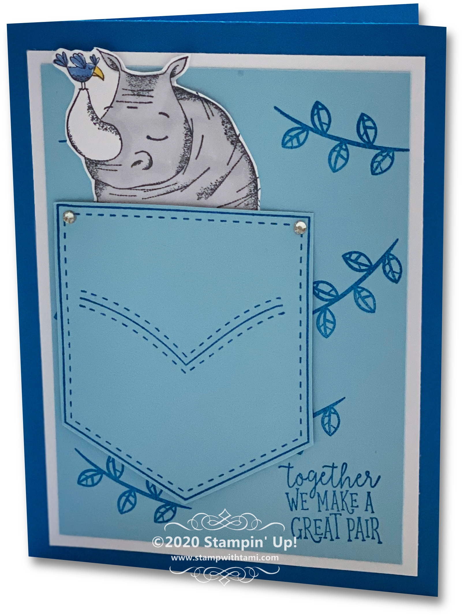 Animal Outing Hippo Pocket Card | Stampin Up | StampWithTami.com