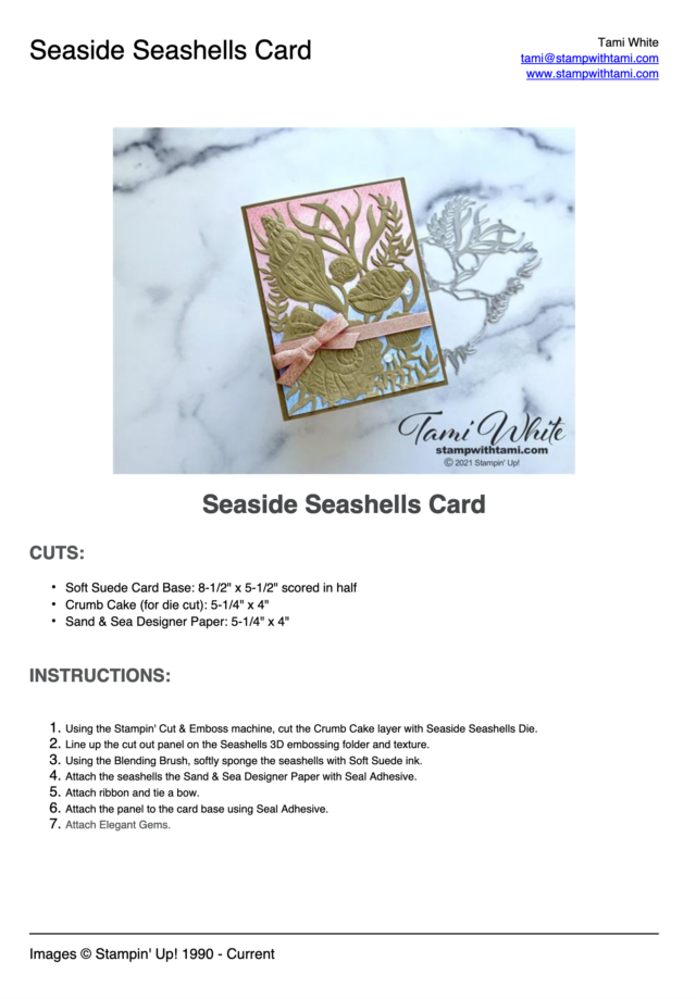 Textured Seashells Card