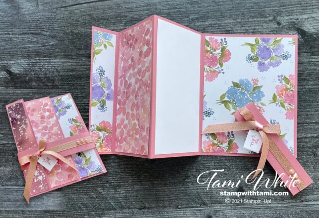 How to make a triple fold hydrangea card with Stampin Up Hydrangea Hill Suite