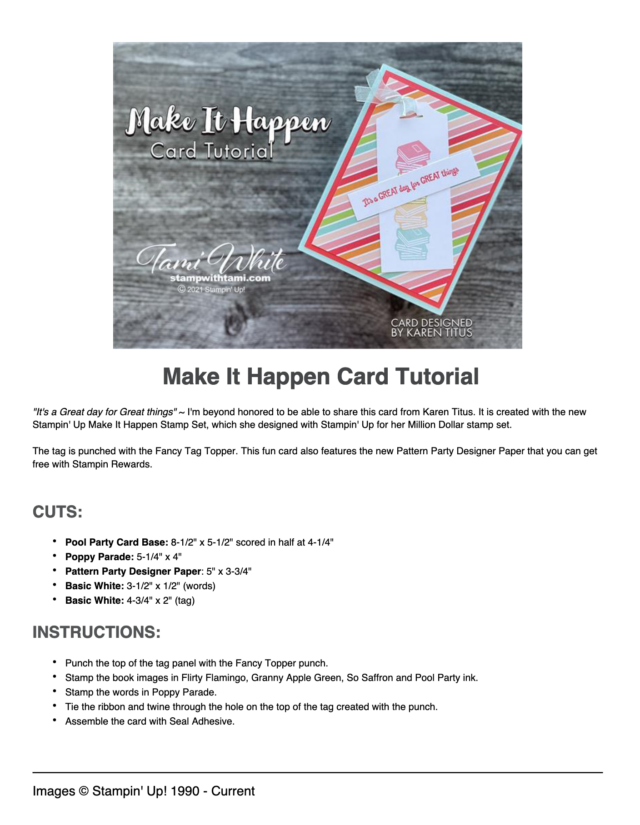 Make It Happen Card Tutorial pdf