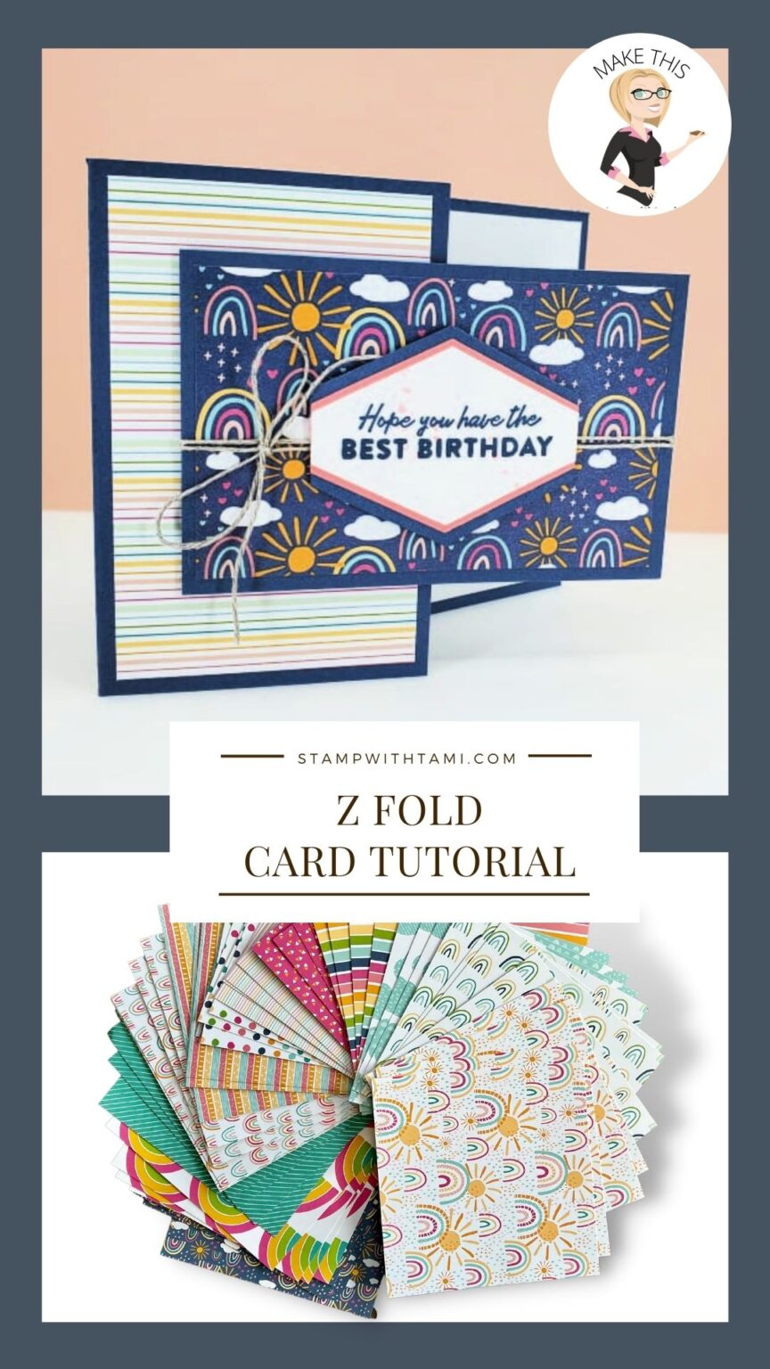 How to Make a Z Fold Card | StampWithTami.com