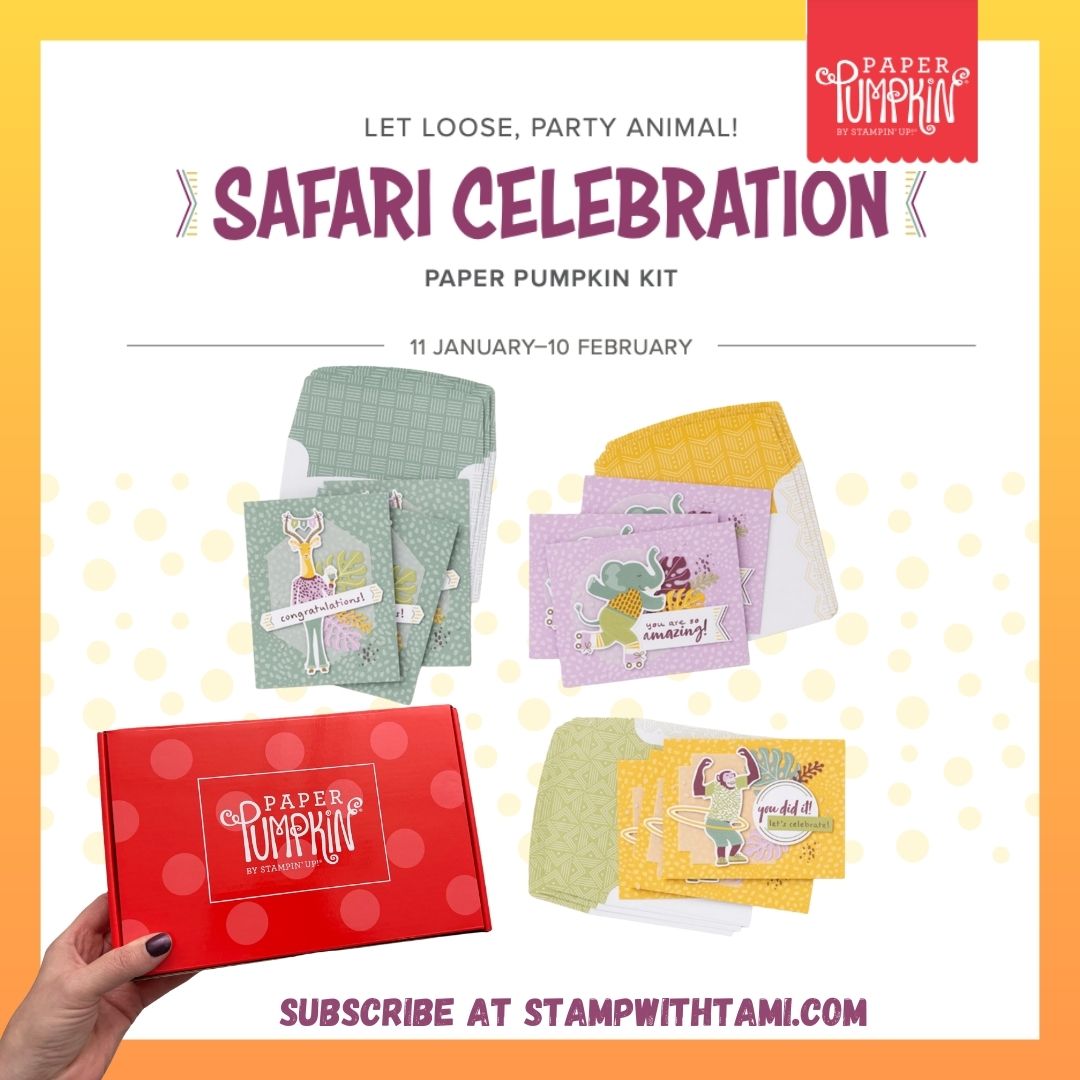 Paper Pumpkin Christmas 2022 February 2022 Paper Pumpkin Kit - Safari Celebration | Stampwithtami