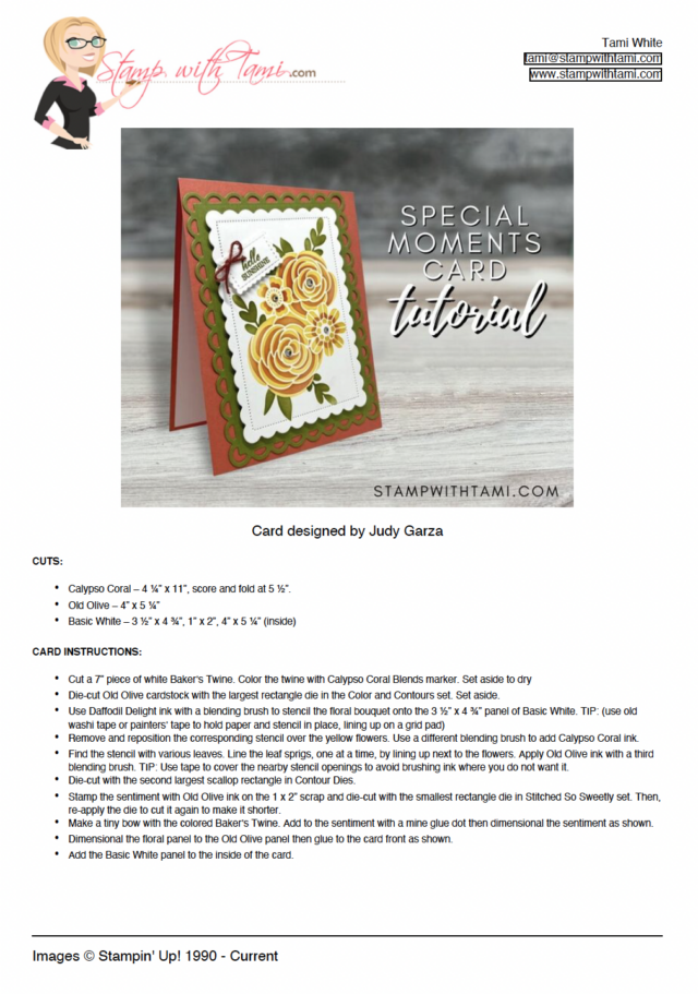 How to make a Special Moments Card PDF