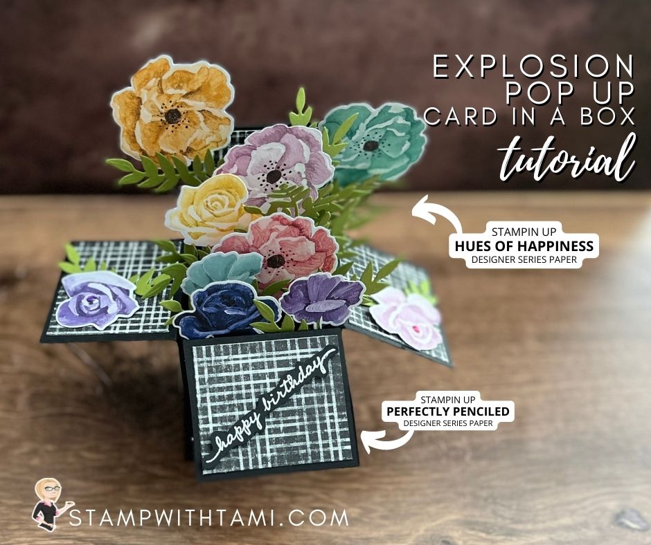 Explosion Pop Up Card In A Box Hues Of Happiness Series Card 12 Stampin Up Fun Fold Cards