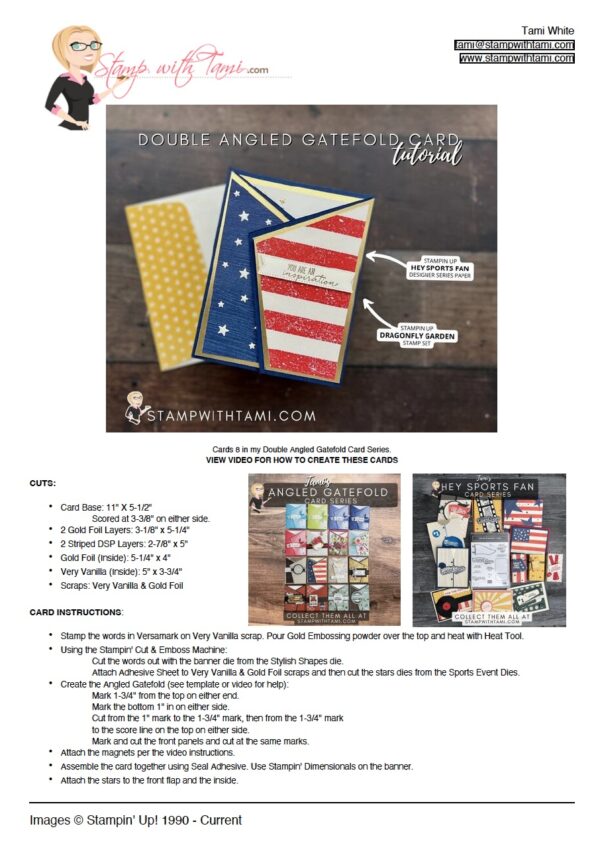 Hey Sports Fan Americana [Angled Gatefold Series Card 8] Stampin Up