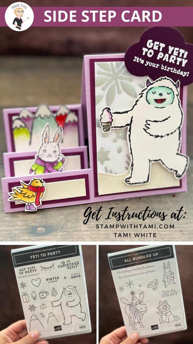 Yeti to Party [Side Step Series Card 7] Stampin Up Fun Fold Cards
