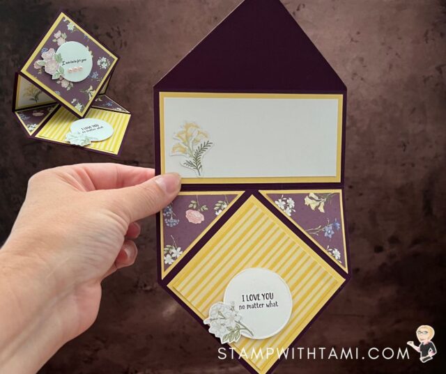 The colors on this card are Blackberry Bliss & So Saffron.