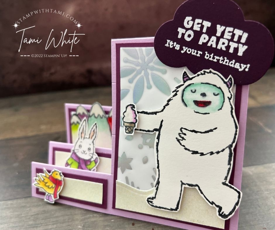 Yeti to Party [Side Step Series Card 7] Stampin Up Fun Fold Cards