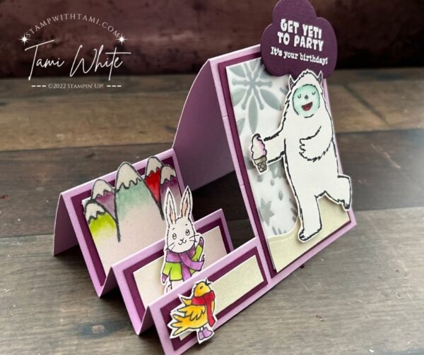 Yeti to Party [Side Step Series Card 7] Stampin Up Fun Fold Cards