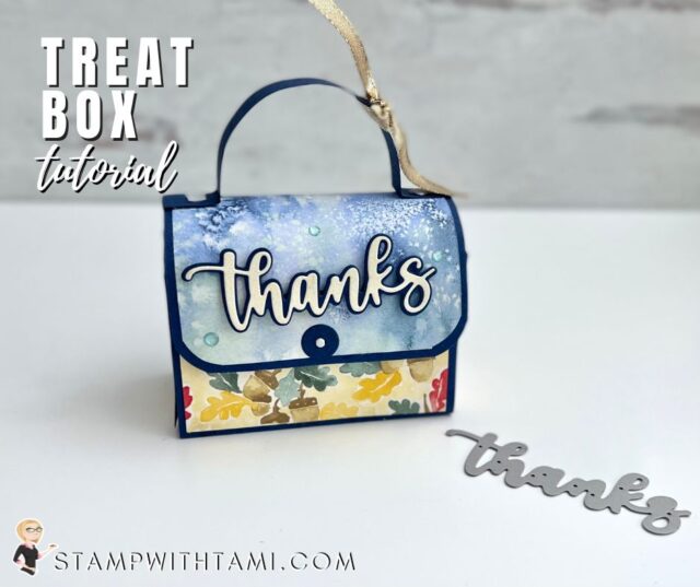 AMAZING THANKS - TREAT BOX SERIES  The Stampin Up Amazing Thanks dies are pretty darn awesome. I cut the word "thanks" with the dies using Specialty Glimmer Paper. Then added it to a box designed with the Saleabration Rings of Love Designer Series Paper. Perfect for a gift for that special someone.   In addition to the video I have written instructions, measurements, template and photos from several angles of the box and cards below.