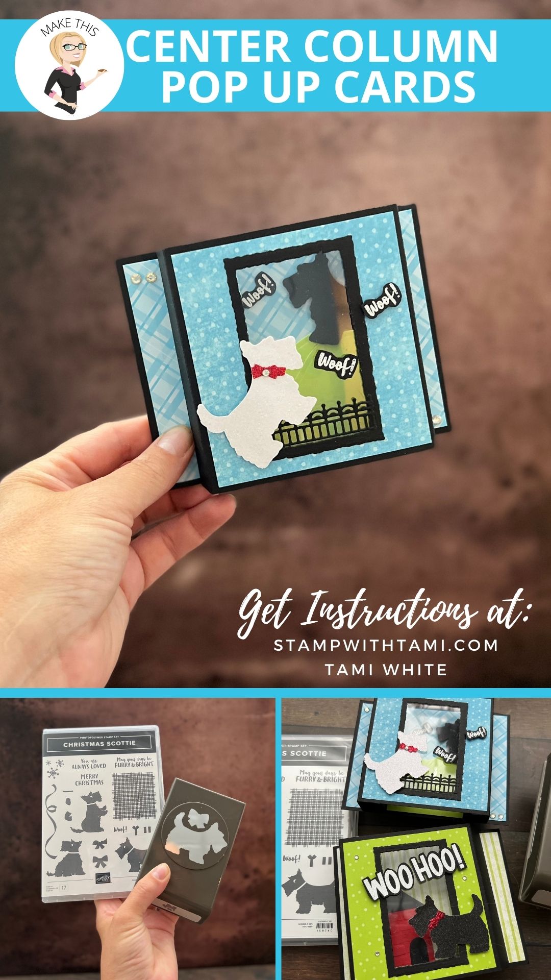 Scottie Dog [Center Pop Up Series Card 4]| Stampin Up Fun Fold Cards