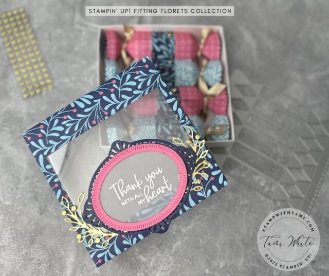 FITTING FLORETS PARTY CRACKERS  Gorgeous Party Popper Crackers designed with the Stampin' Up Fitting Florets Collection. This collection is an early release beginning November 1 and the main bundle will be in the upcoming mini catalog in 2023.   This pack of popper gift boxes are great party/wedding favors. Or give the entire box as a gift. Fill these crackers with goodies, treats, trinkets, and small gifts.   In addition to the video I have written instructions, measurements, template and photos below.