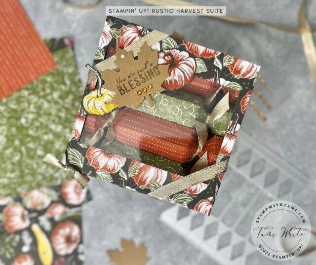 RUSTIC HARVEST PARTY CRACKERS  These party cracker treat boxes are perfect for the Thanksgiving table setting. They would make a great gift, either individually or as a gift set in the box. I used the Stampin' Up Rustic Harvest Suite and the Stampin' Up Cracker & Treat Box die.   In addition to the video I have written instructions, measurements, templates and photos below.