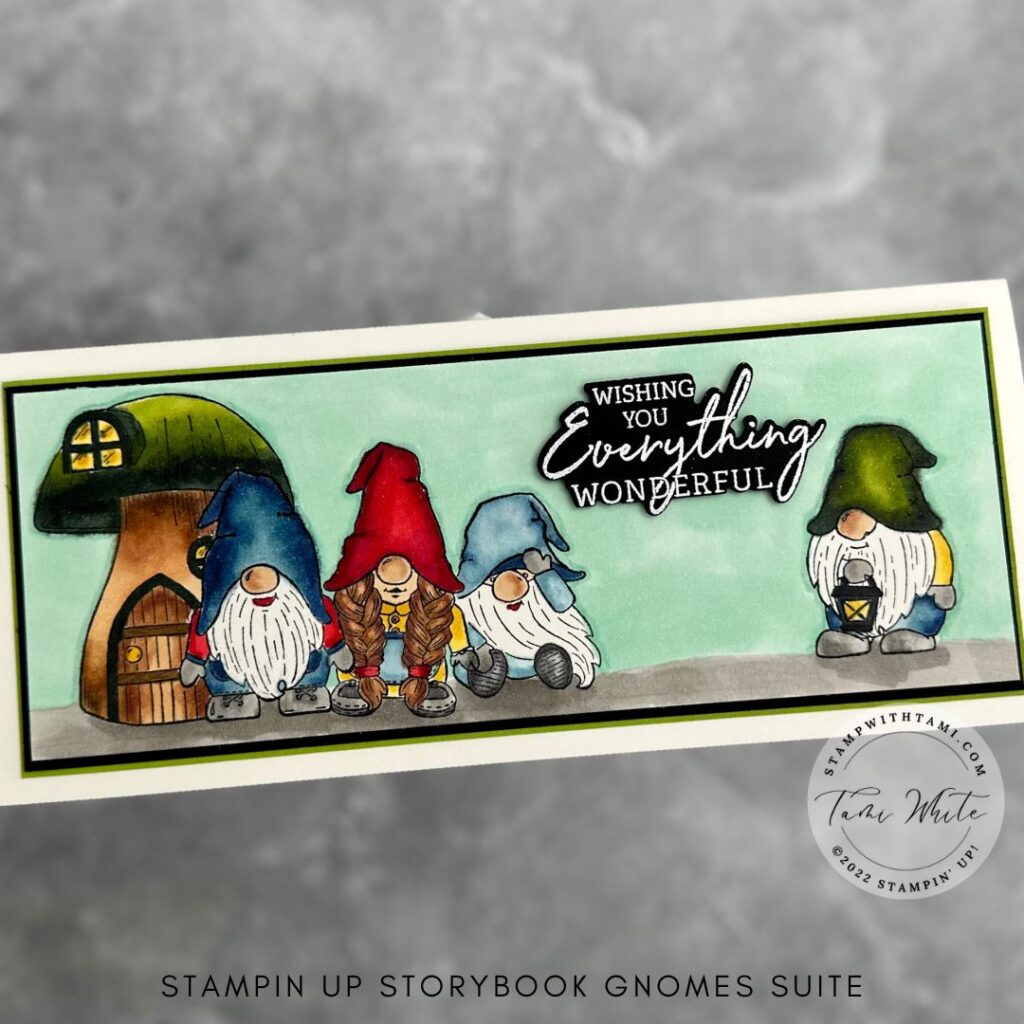 Storybook Gnomes Slimline Card Stampin Up Fun Fold Cards