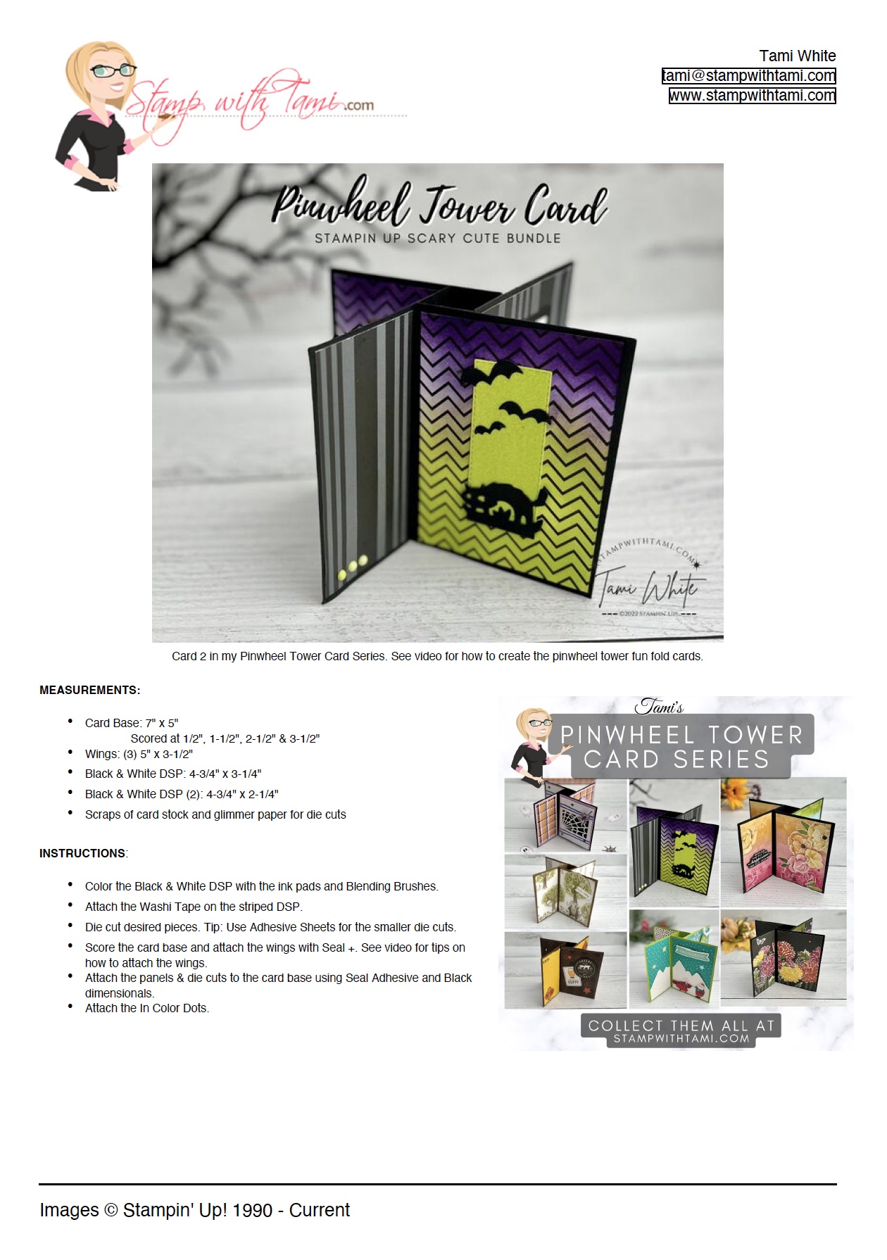 Scary Cute [Pinwheel Tower Series 2] Stampin Up Fun Fold Cards