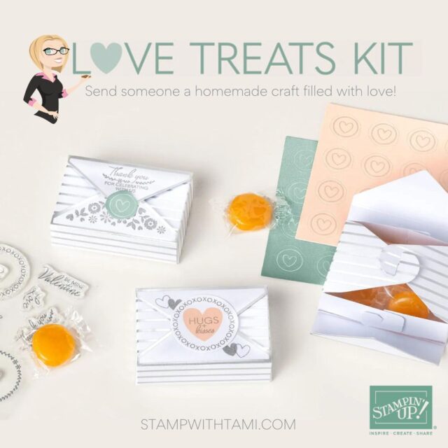 Love Treats Kit  Love Treats Kit! This kit comes with enough materials to make 20 treat boxes that are easy to assemble. The elegant silver foil design makes these treat packages perfect for all your love occasions, including baby showers, bridal showers, and so much more!  Easily dress them up with the included love-themed stamp set and die-cut stickers. Some of the stickers have a metallic accent, giving you a subtle but elegant detail that your recipients will love. Fill each box with sweets, notes, trinkets, or anything else that expresses the love in your heart. It’s the perfect way to spread the love all year long!
